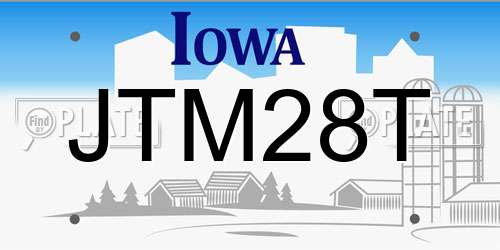 JTM28T Iowa License Plate