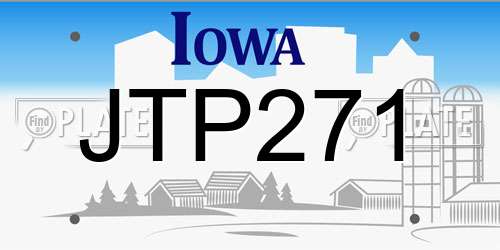 JTP271 Iowa License Plate