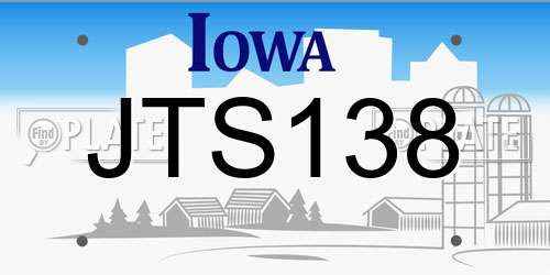 JTS138 Iowa License Plate