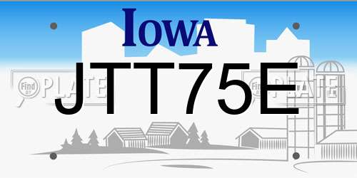 JTT75E Iowa License Plate