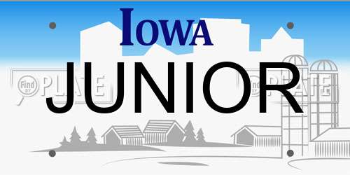 JUNIOR Iowa License Plate
