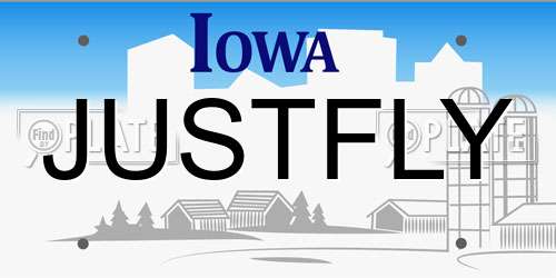 JUSTFLY Iowa License Plate