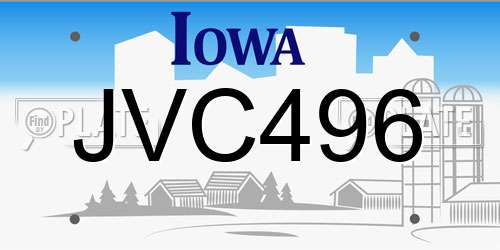 JVC496 Iowa License Plate