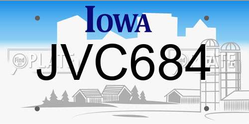JVC684 Iowa License Plate