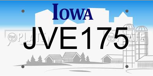 JVE175 Iowa License Plate