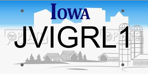 JVIGRL1 Iowa License Plate