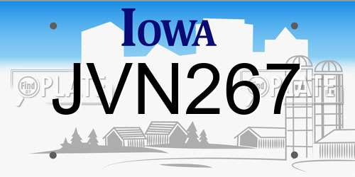 JVN267 Iowa License Plate