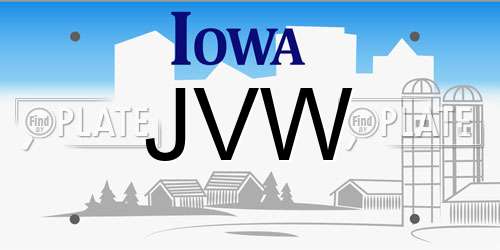 JVW Iowa License Plate