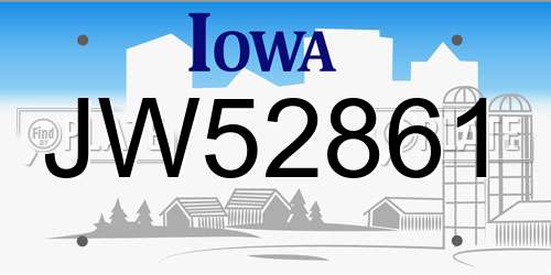 JW52861 Iowa License Plate