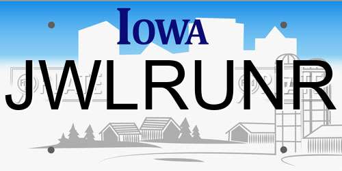 JWLRUNR Iowa License Plate