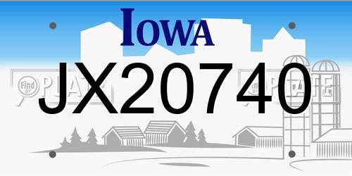 JX20740 Iowa License Plate