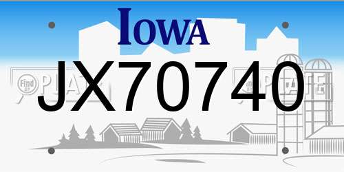 JX70740 Iowa License Plate