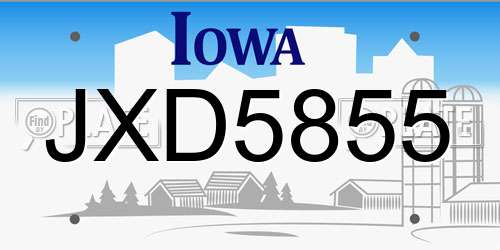 JXD5855 Iowa License Plate