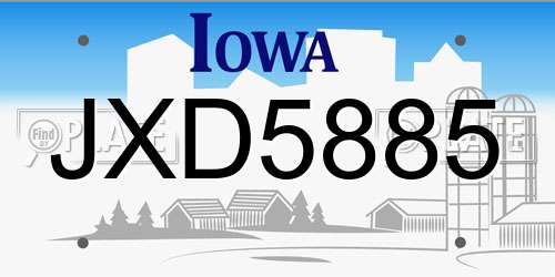 JXD5885 Iowa License Plate