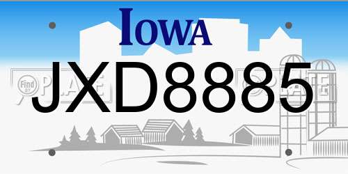 JXD8885 Iowa License Plate