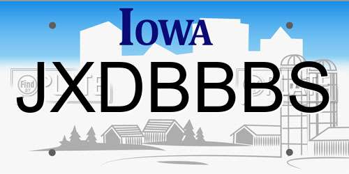 JXDBBBS Iowa License Plate