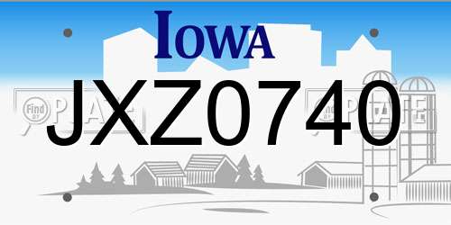 JXZ0740 Iowa License Plate