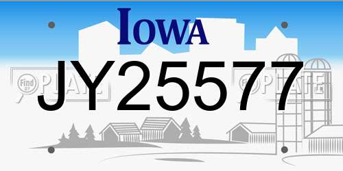 JY25577 Iowa License Plate