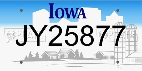JY25877 Iowa License Plate