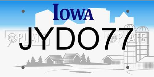 JYDO77 Iowa License Plate