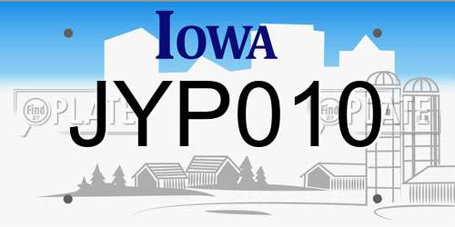 JYP010 Iowa License Plate