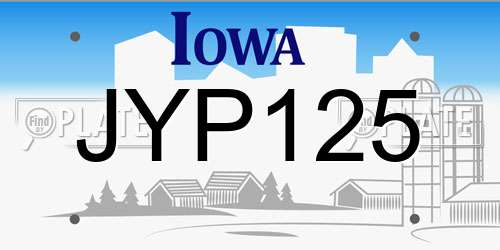 JYP125 Iowa License Plate