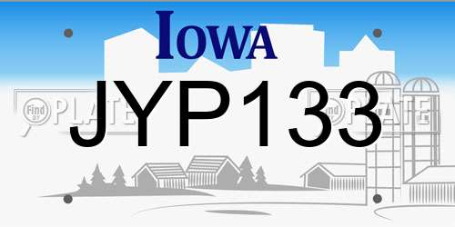 JYP133 Iowa License Plate