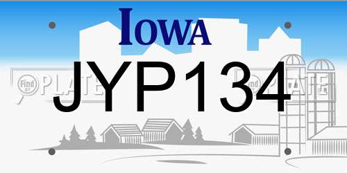 JYP134 Iowa License Plate