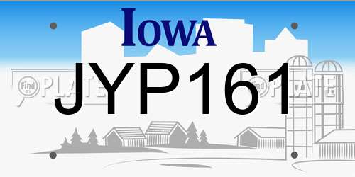 JYP161 Iowa License Plate
