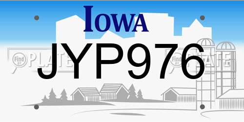 JYP976 Iowa License Plate