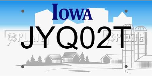JYQ02T Iowa License Plate