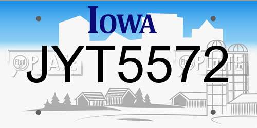 JYT5572 Iowa License Plate