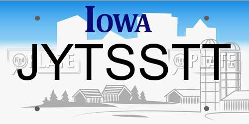 JYTSSTT Iowa License Plate