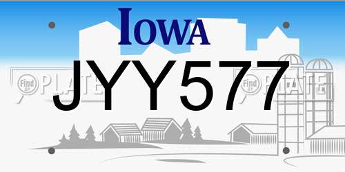 JYY577 Iowa License Plate