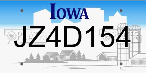 JZ4D154 Iowa License Plate