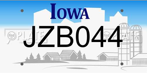 JZB044 Iowa License Plate