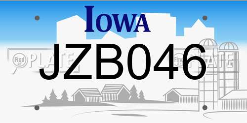 JZB046 Iowa License Plate