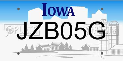 JZB05G Iowa License Plate