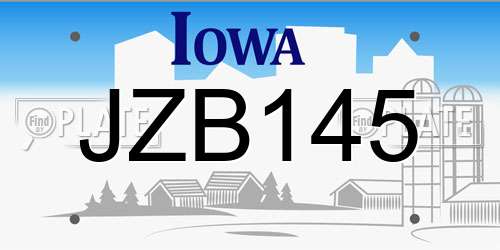 JZB145 Iowa License Plate