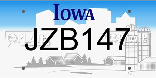 JZB147 Iowa License Plate