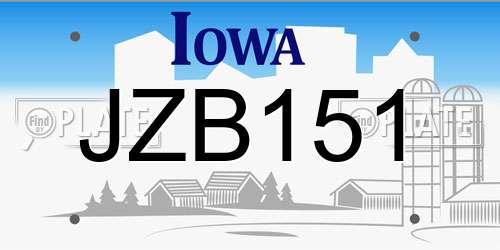 JZB151 Iowa License Plate