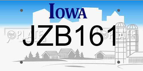 JZB161 Iowa License Plate