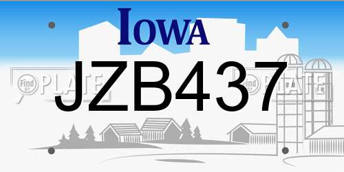 JZB437 Iowa License Plate