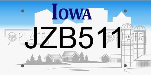 JZB511 Iowa License Plate
