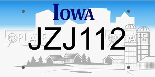 JZJ112 Iowa License Plate