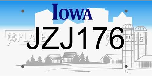 JZJ176 Iowa License Plate