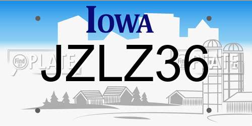 JZLZ36 Iowa License Plate