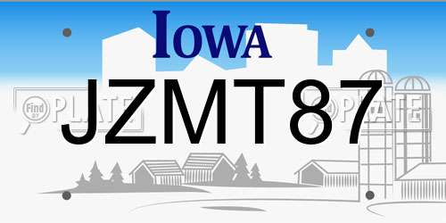 JZMT87 Iowa License Plate