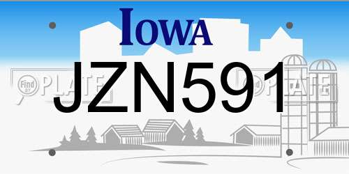 JZN591 Iowa License Plate