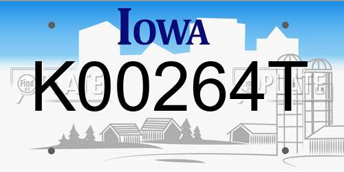K00264T Iowa License Plate